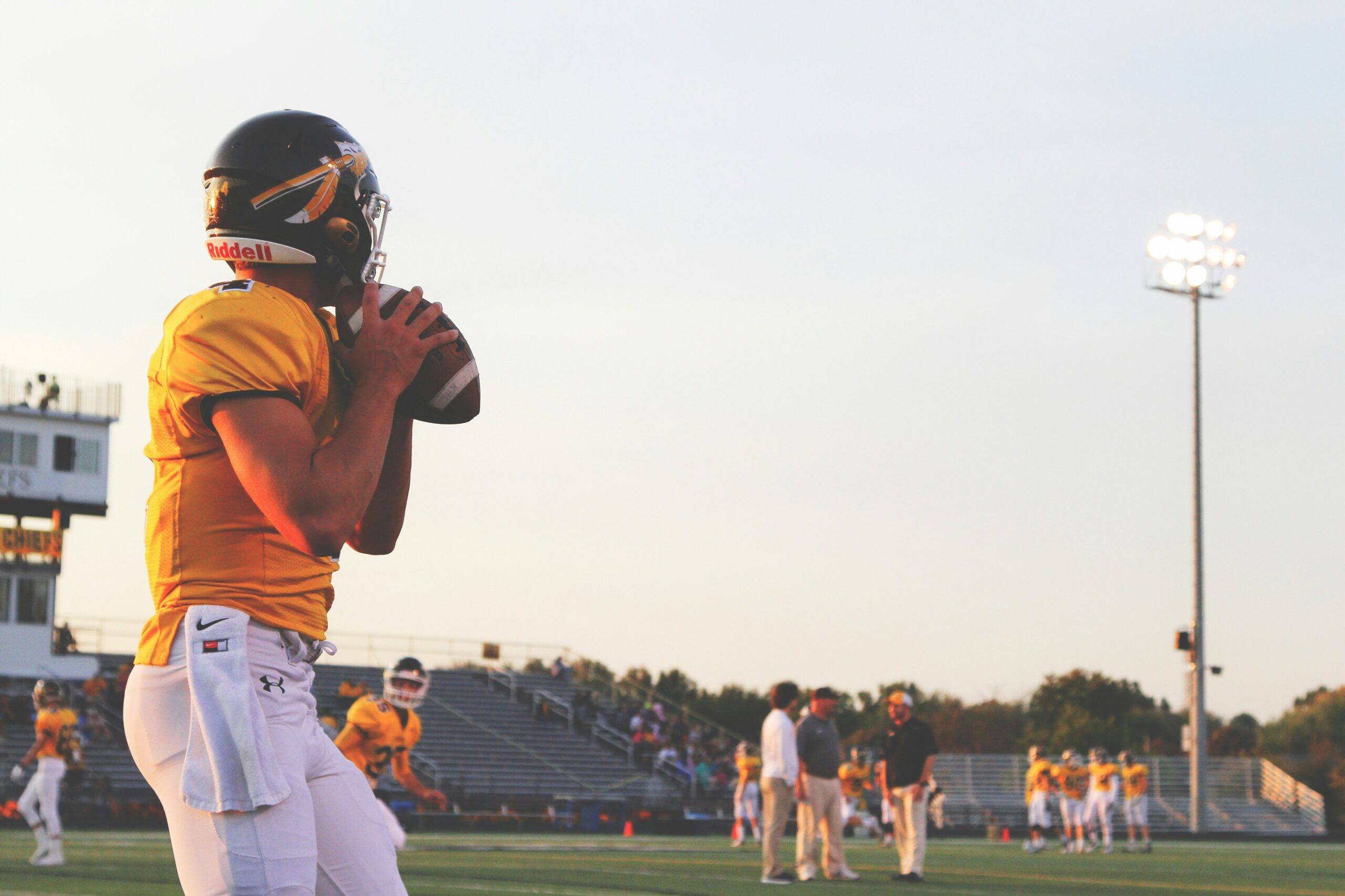 boy playing football